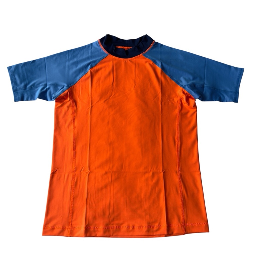 Land’s End Husky Boys Color Block Pullover Swim Rushguard Size 14H-16H(XL)